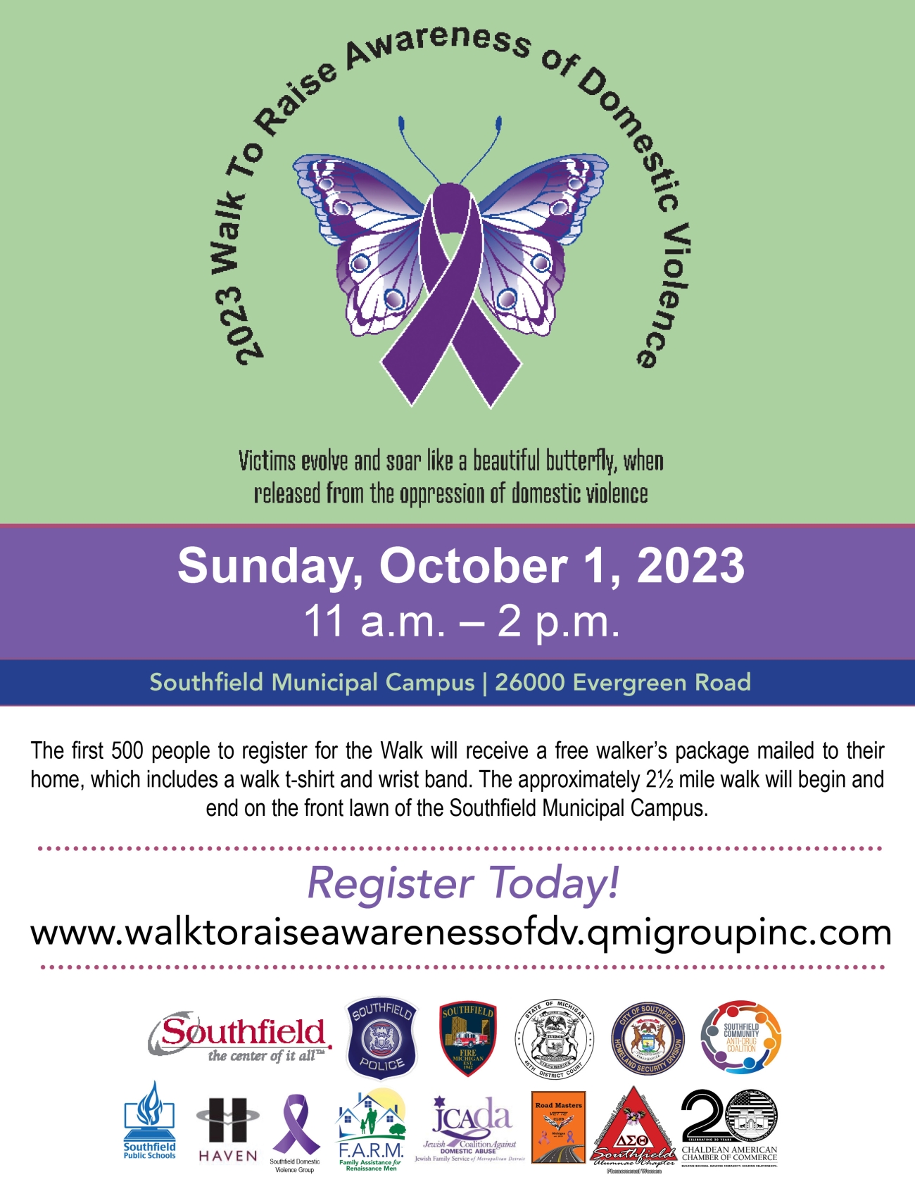 City of Southfield to hold 2023 Walk to Raise Awareness of Domestic